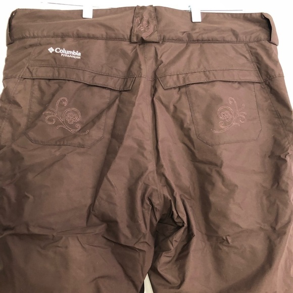 Columbia Titanium Omni Tech Brown Snow Pants XL - Picture 2 of 13